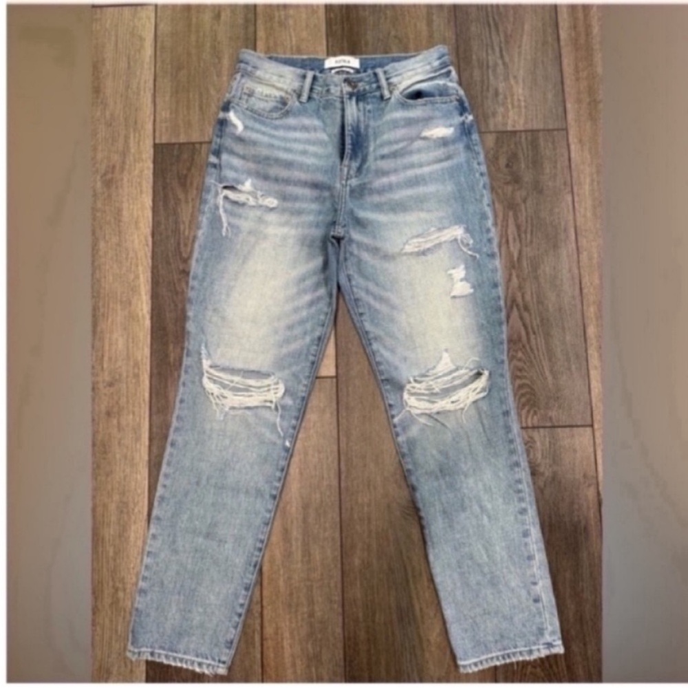 Pistola Light Blue Distressed Straight Leg Jeans size 27